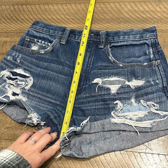 Abercrombie & Fitch high waist distressed jean shorts size 2 - Picture 10 of 11